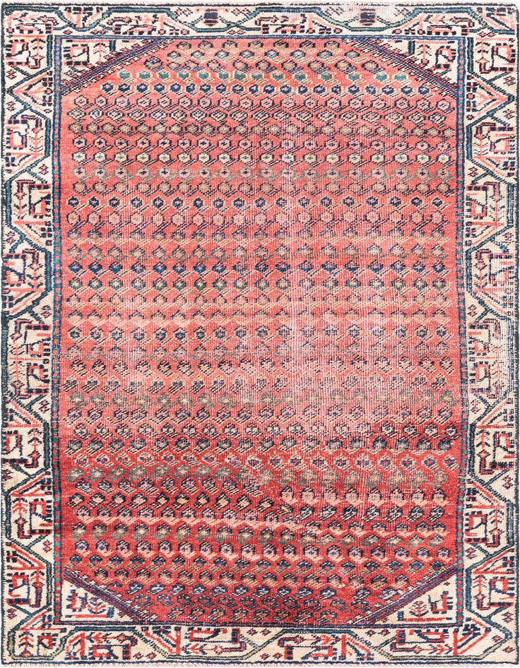 Detail image of 3' 3 x 6' 10 Hand Knotted Ultra Vintage Persian Wool Runner Rug