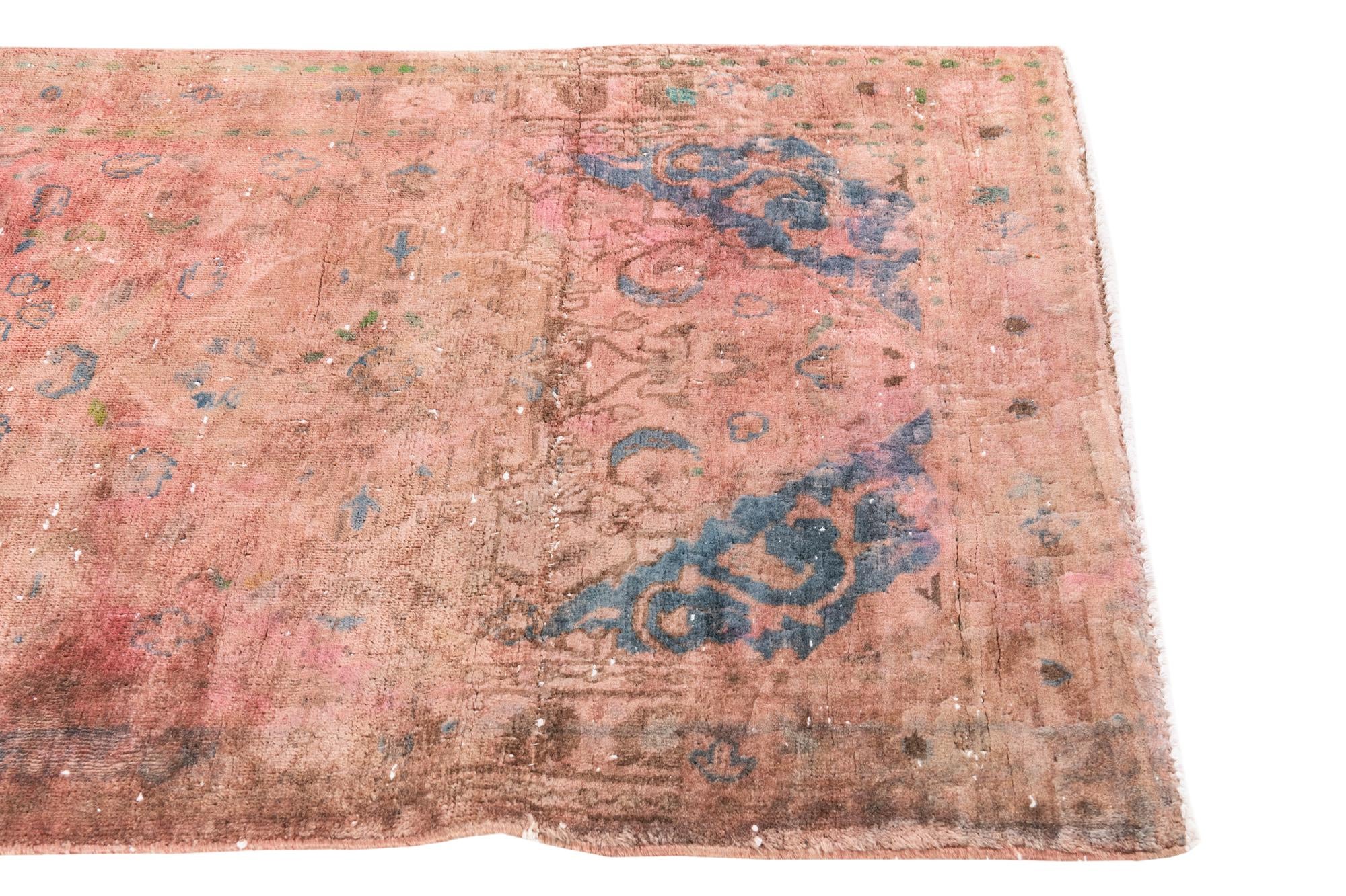 3' 5 x 7' 7 Hand Knotted Ultra Vintage Persian Wool Runner Rug