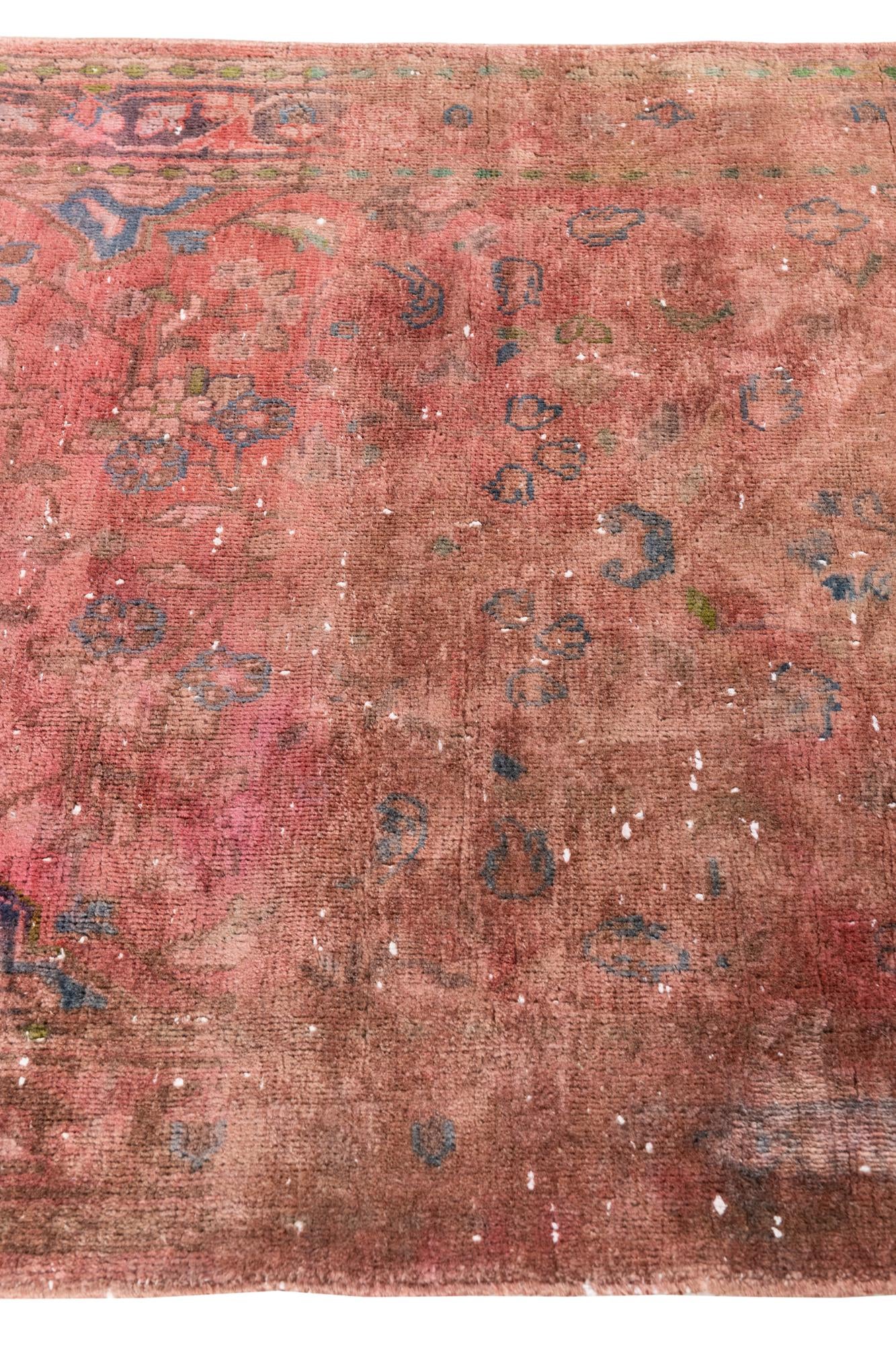 3' 5 x 7' 7 Hand Knotted Ultra Vintage Persian Wool Runner Rug