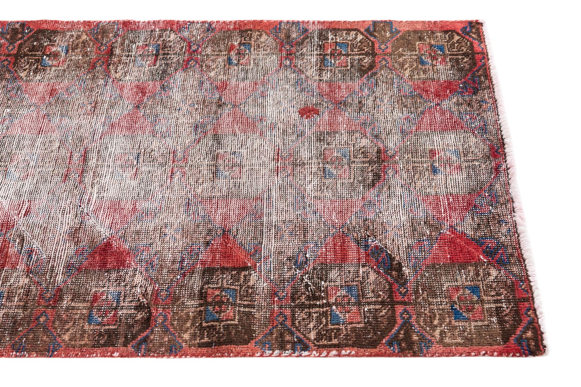 80cm x 195cm Hand Knotted Ultra Vintage Persian Wool Runner Rug