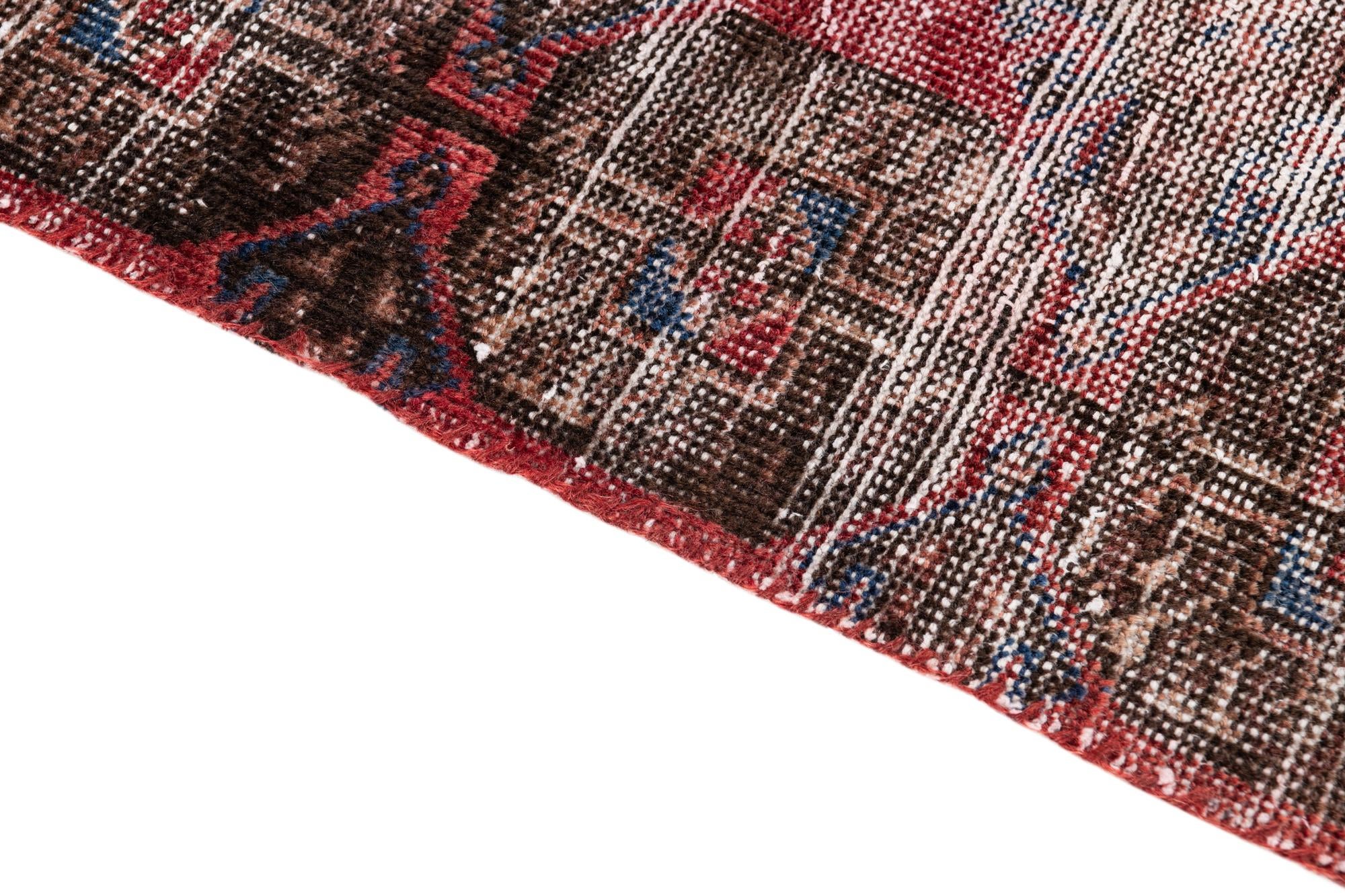 80cm x 195cm Hand Knotted Ultra Vintage Persian Wool Runner Rug