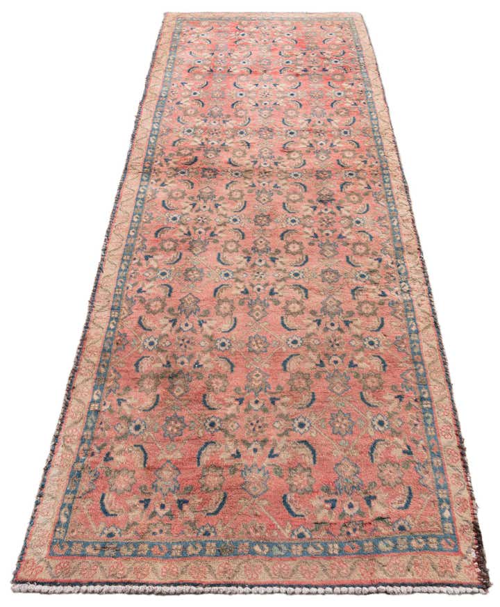 3' 5 x 10' 2 Hand Knotted Ultra Vintage Persian Wool Runner Rug