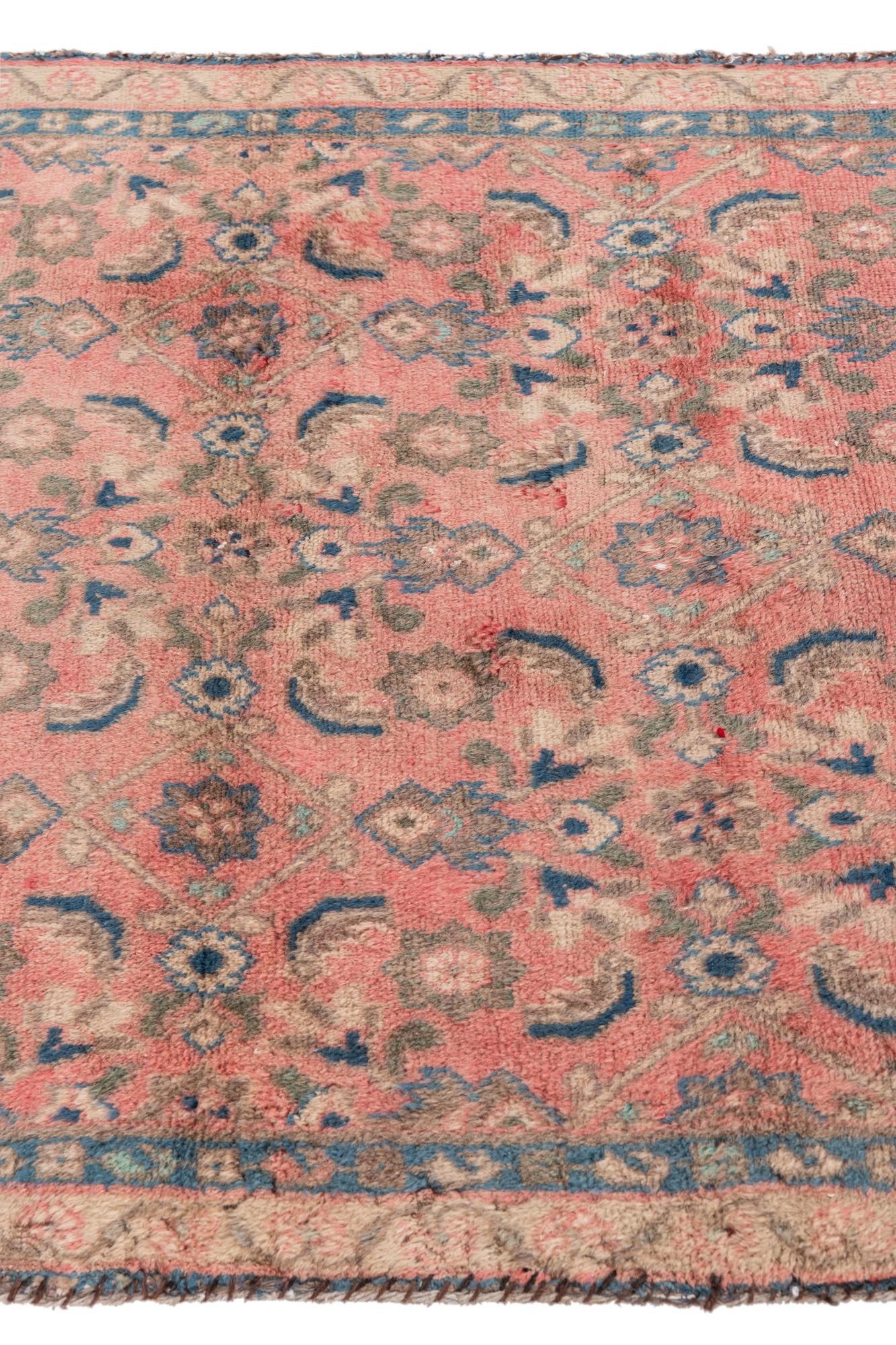 3' 5 x 10' 2 Hand Knotted Ultra Vintage Persian Wool Runner Rug