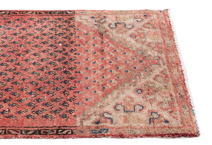 Detail image of 2' 6 x 9' 8 Hand Knotted Ultra Vintage Persian Wool Runner Rug