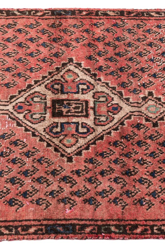 Detail image of 2' 6 x 9' 8 Hand Knotted Ultra Vintage Persian Wool Runner Rug