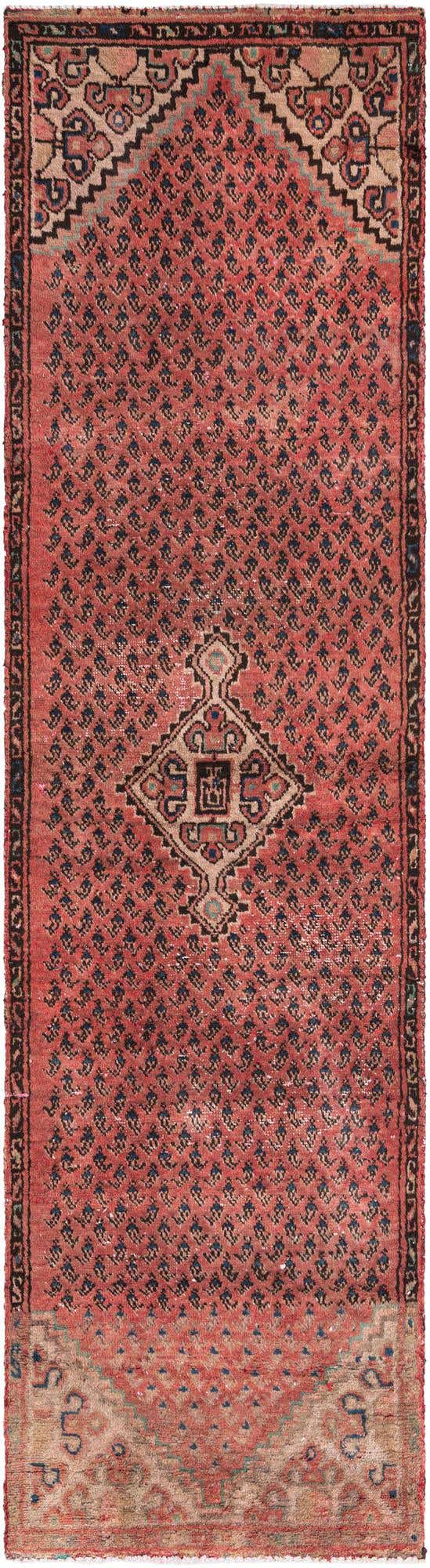2' 6 x 9' 8 Hand Knotted Ultra Vintage Persian Wool Runner Rug