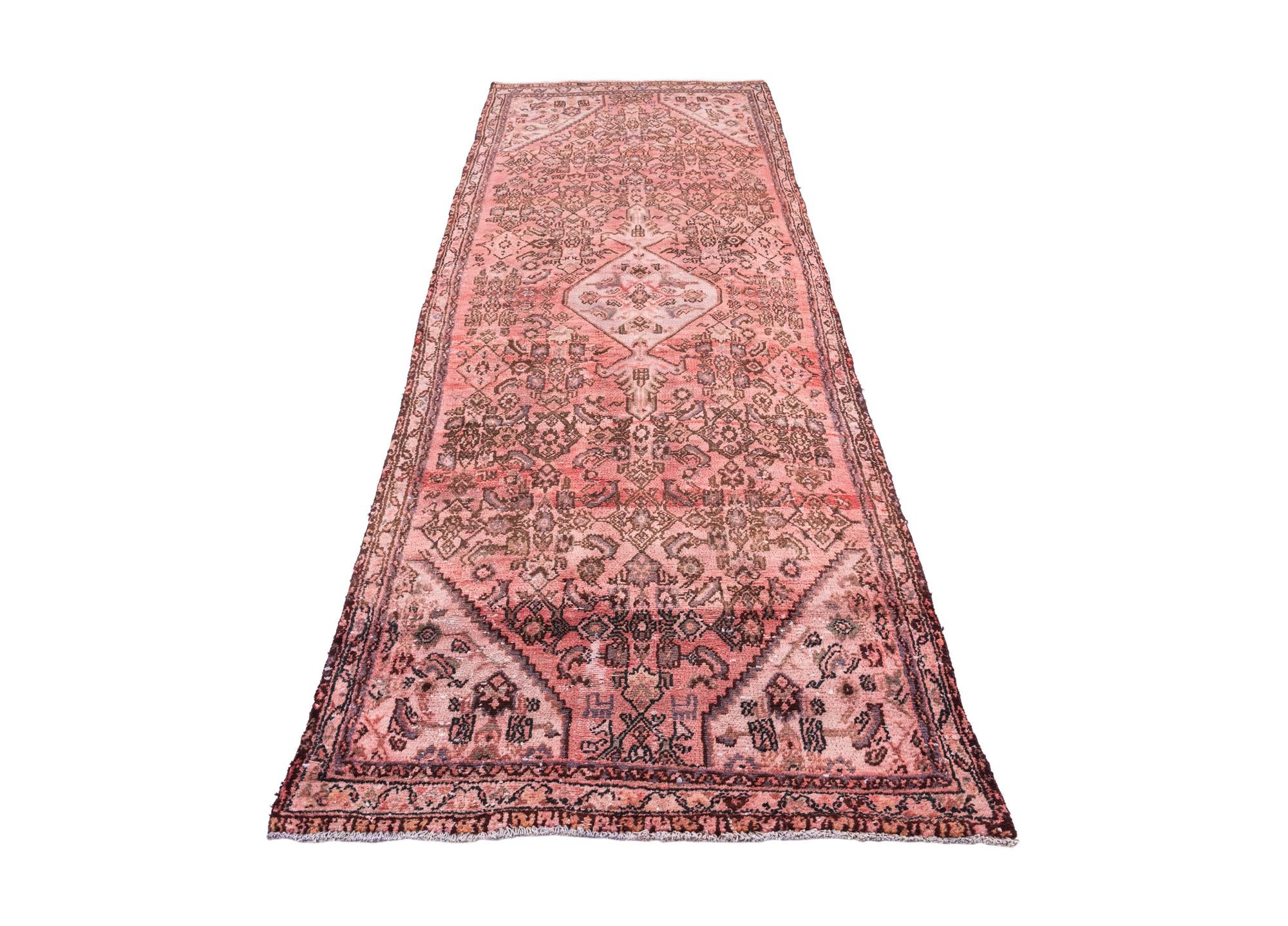 3' 8 x 10' Hand Knotted Ultra Vintage Persian Wool Runner Rug