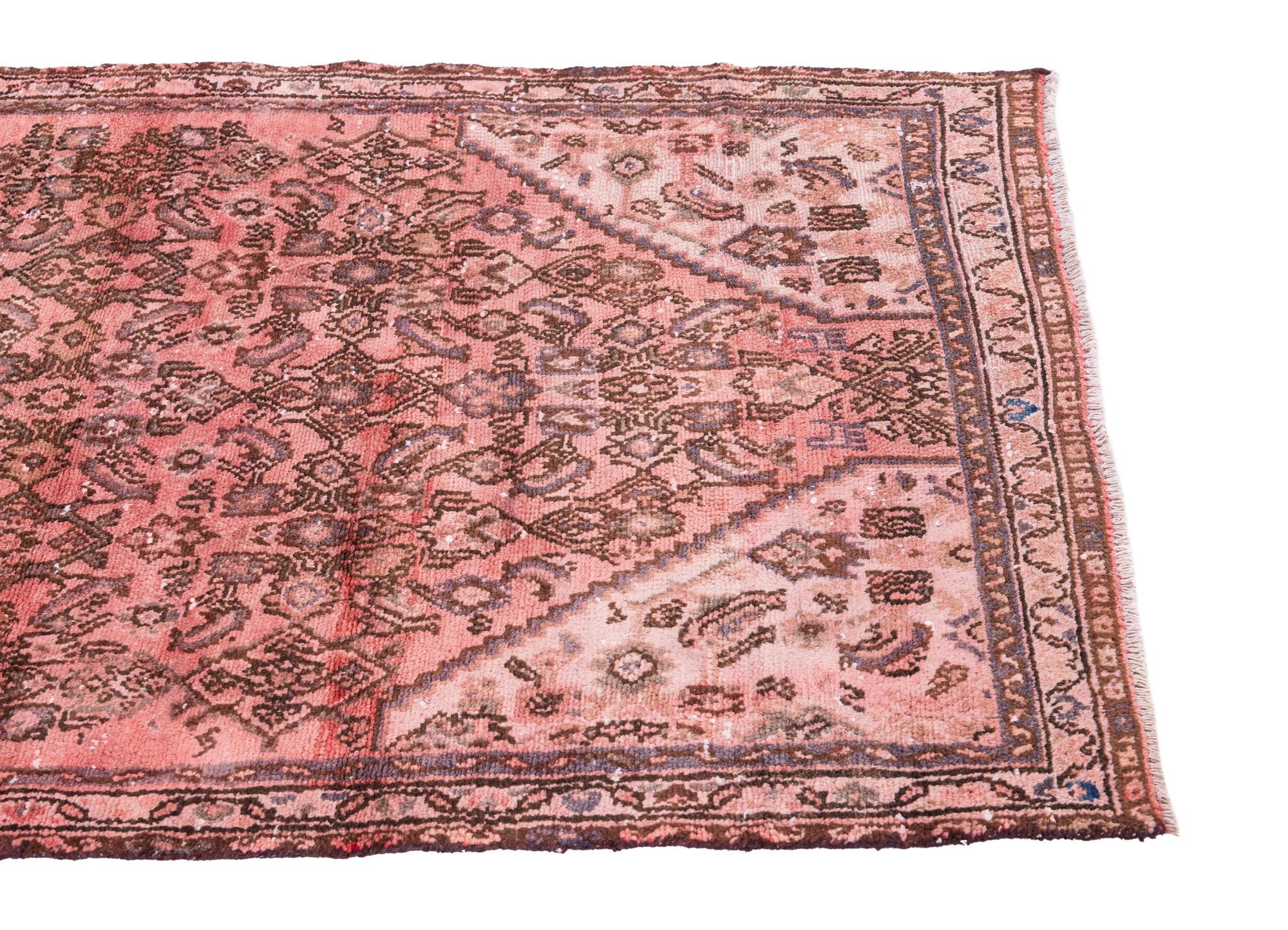3' 8 x 10' Hand Knotted Ultra Vintage Persian Wool Runner Rug
