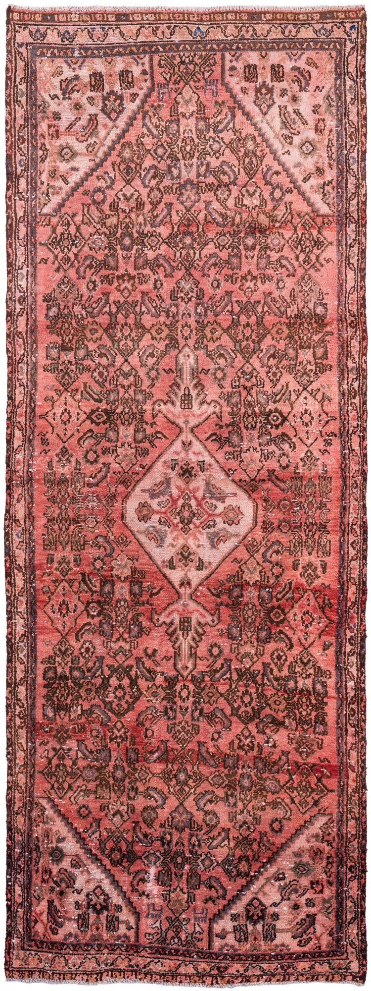3' 8 x 10' Hand Knotted Ultra Vintage Persian Wool Runner Rug