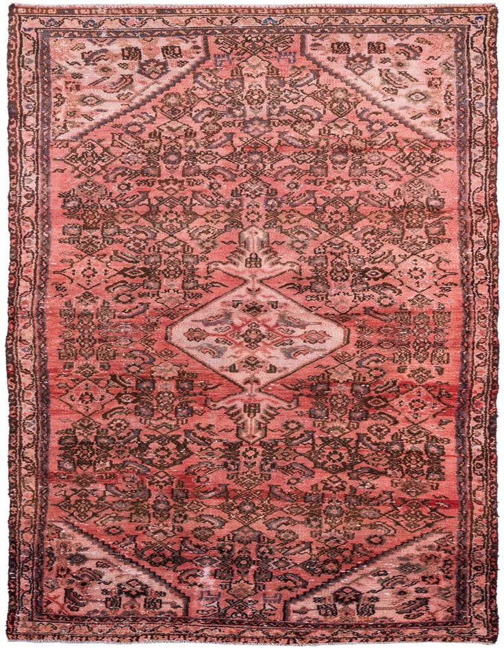 Detail image of 3' 8 x 10' Hand Knotted Ultra Vintage Persian Wool Runner Rug