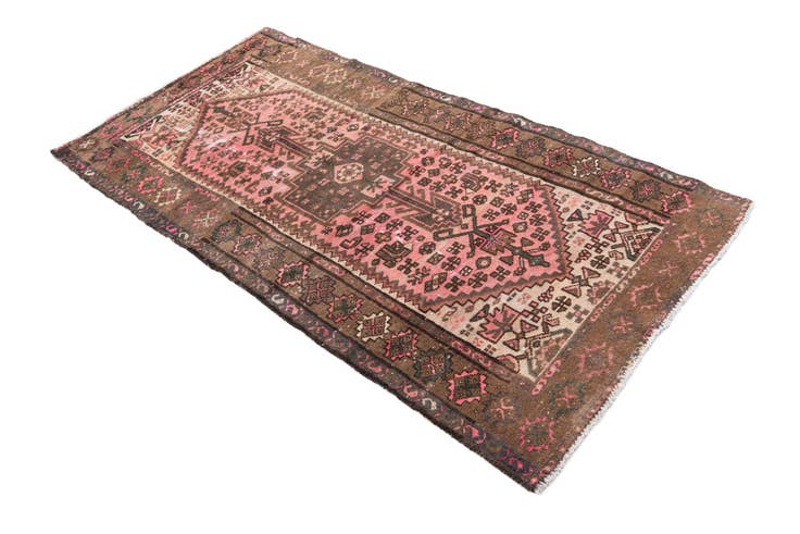 Detail image of 3' 2 x 6' 3 Hand Knotted Ultra Vintage Persian Wool Runner Rug