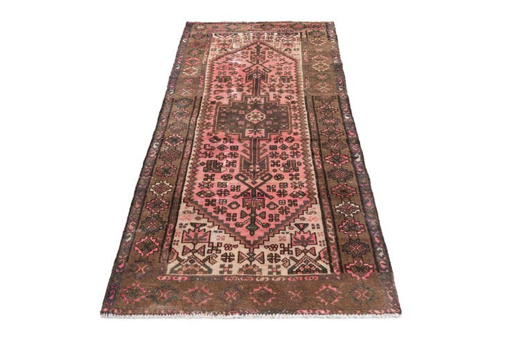 Detail image of 3' 2 x 6' 3 Hand Knotted Ultra Vintage Persian Wool Runner Rug