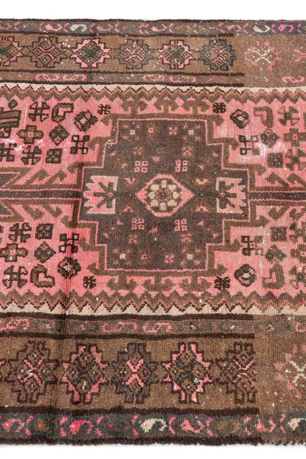 Detail image of 3' 2 x 6' 3 Hand Knotted Ultra Vintage Persian Wool Runner Rug