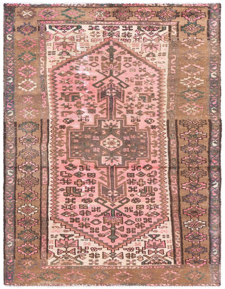 Detail image of 3' 2 x 6' 3 Hand Knotted Ultra Vintage Persian Wool Runner Rug
