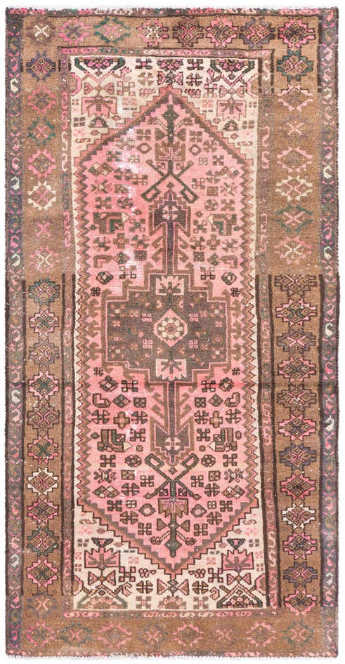 Detail image of 3' 2 x 6' 3 Hand Knotted Ultra Vintage Persian Wool Runner Rug