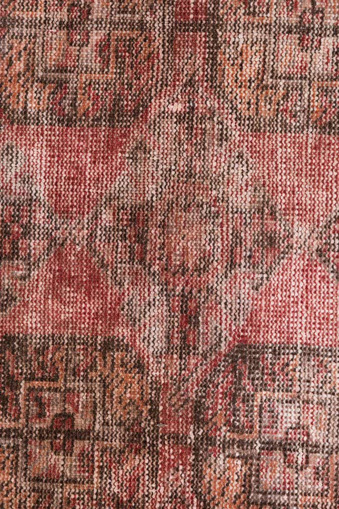 2' 6 x 6' 9 Hand Knotted Ultra Vintage Persian Wool Runner Rug
