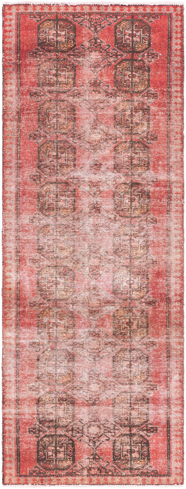 2' 6 x 6' 9 Hand Knotted Ultra Vintage Persian Wool Runner Rug
