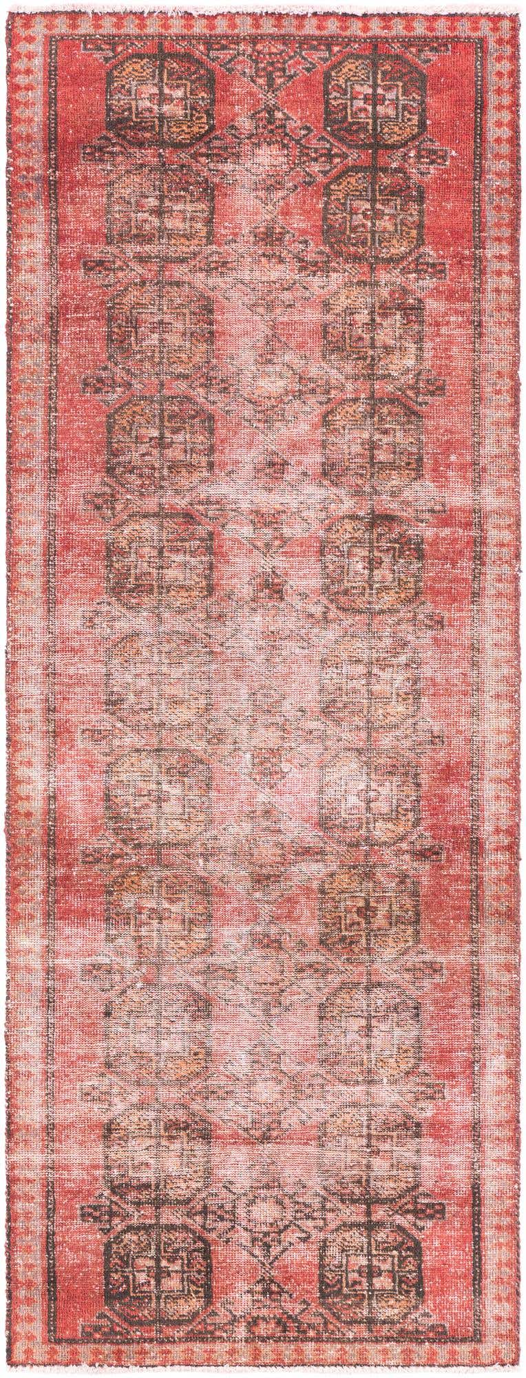 2' 6 x 6' 9 Hand Knotted Ultra Vintage Persian Wool Runner Rug