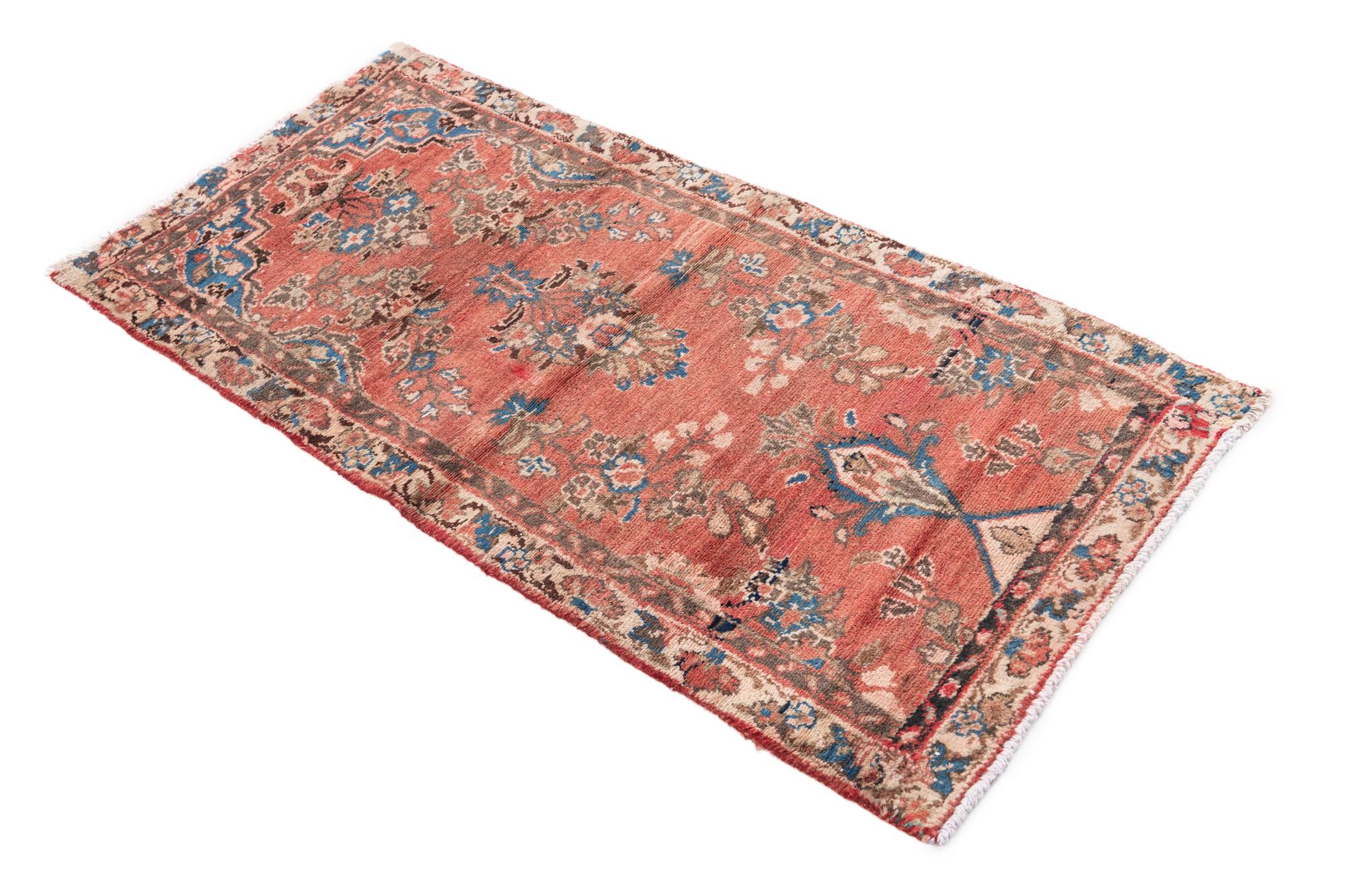 2' 3 x 4' 9 Hand Knotted Ultra Vintage Persian Wool Runner Rug