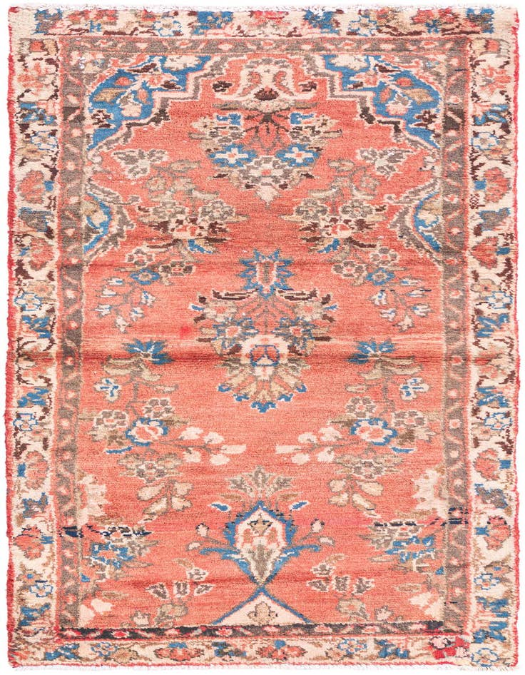 Detail image of 2' 3 x 4' 9 Hand Knotted Ultra Vintage Persian Wool Runner Rug
