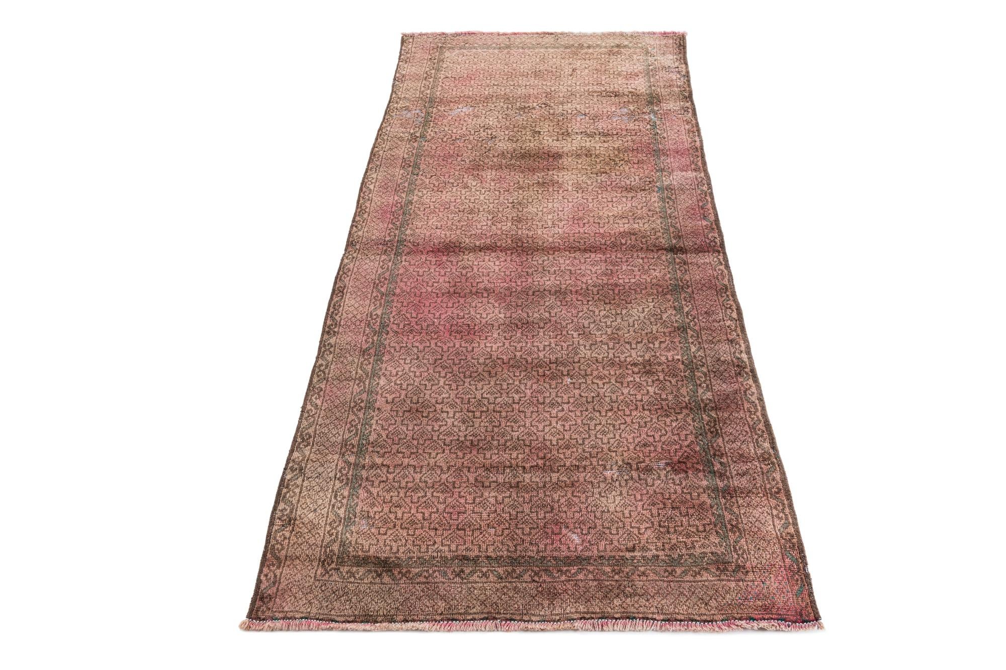 3' 1 x 6' 7 Hand Knotted Ultra Vintage Persian Wool Runner Rug