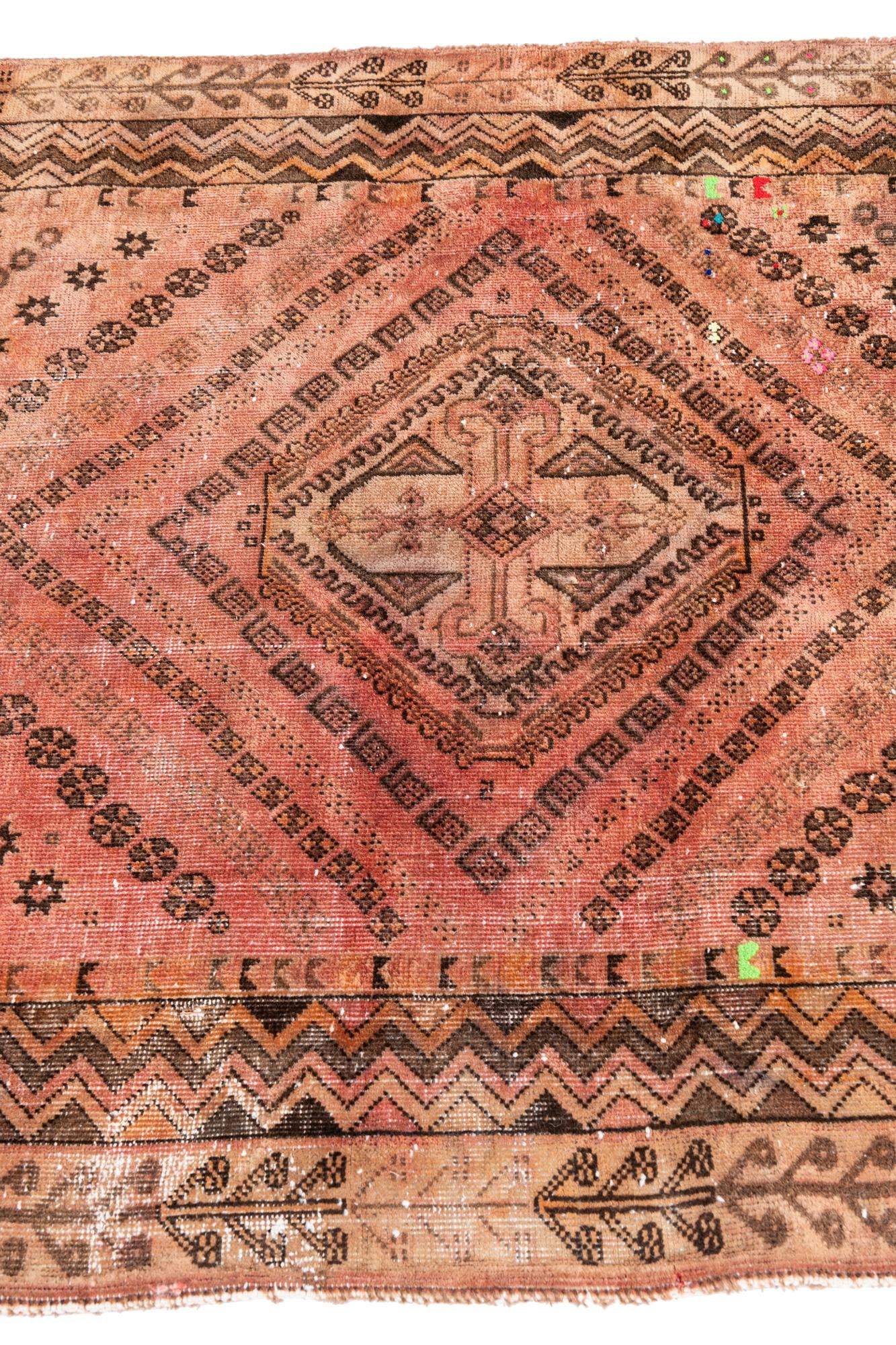 3' 9 x 9' 7 Hand Knotted Ultra Vintage Persian Wool Runner Rug