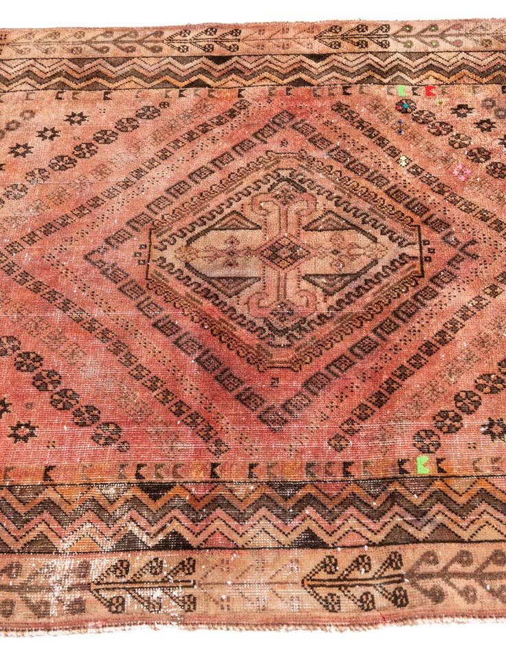 Detail image of 3' 9 x 9' 7  Hand Knotted Ultra Vintage Persian Wool Runner Rug