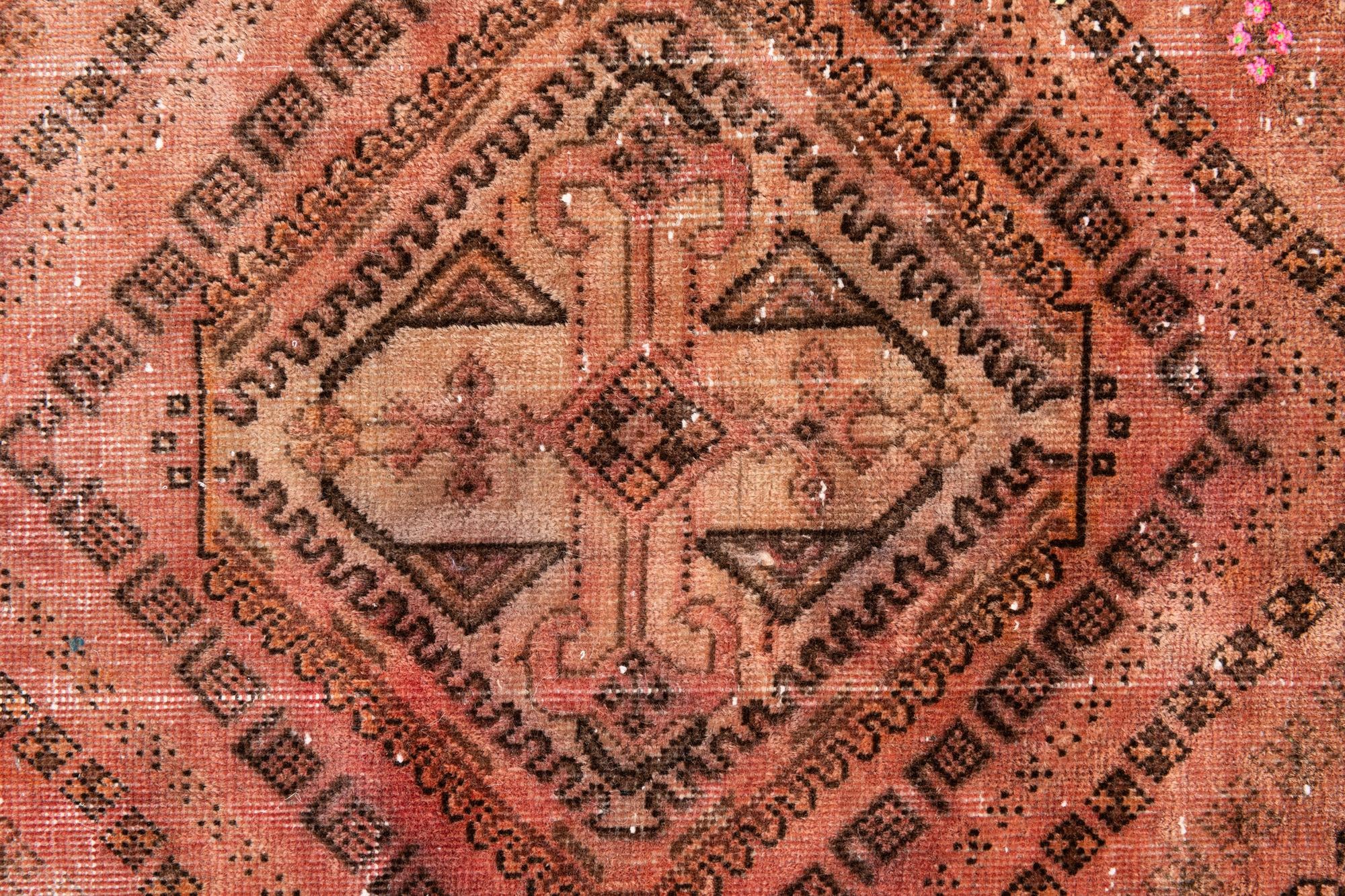 3' 9 x 9' 7 Hand Knotted Ultra Vintage Persian Wool Runner Rug