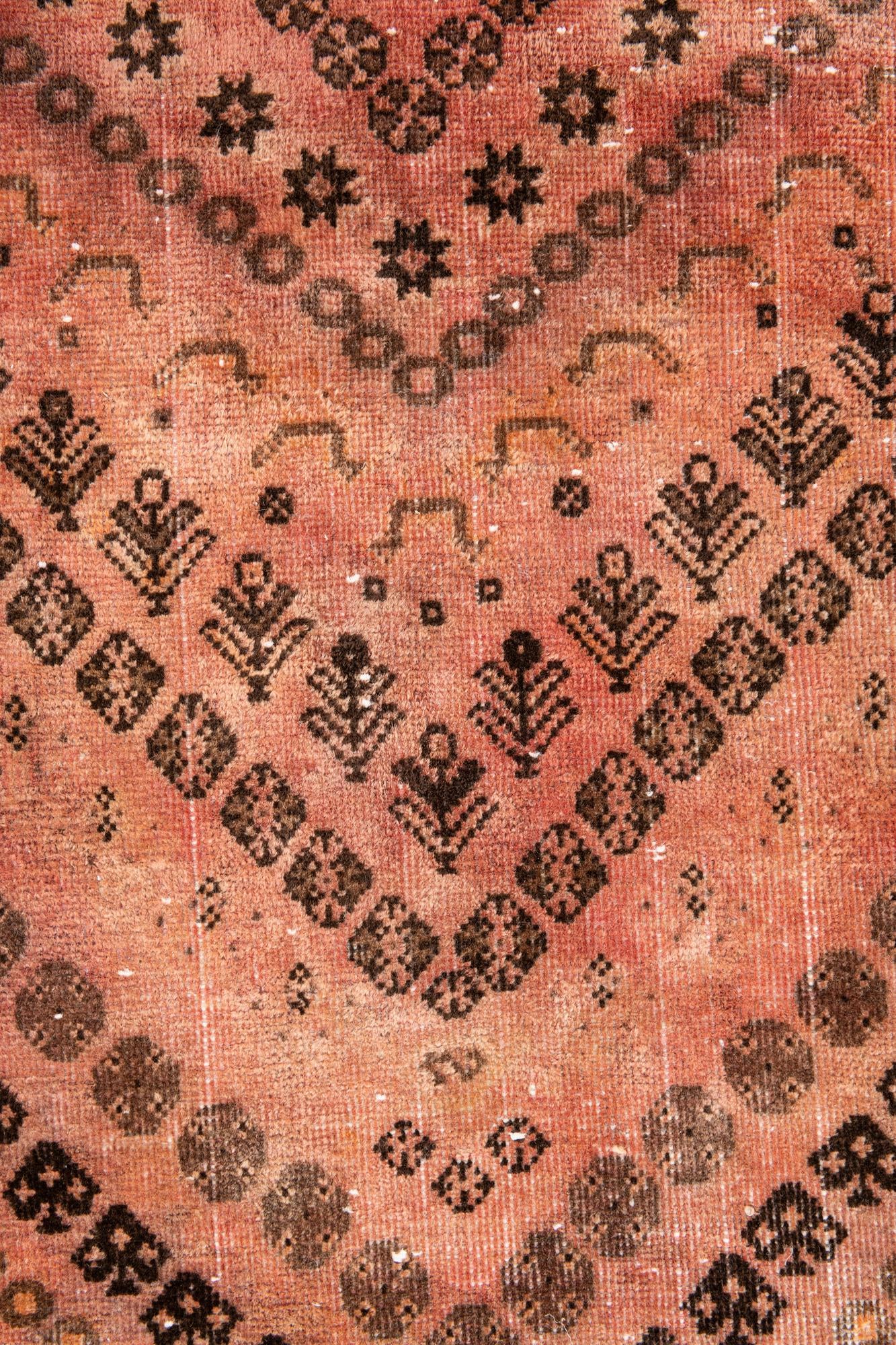 3' 9 x 9' 7 Hand Knotted Ultra Vintage Persian Wool Runner Rug