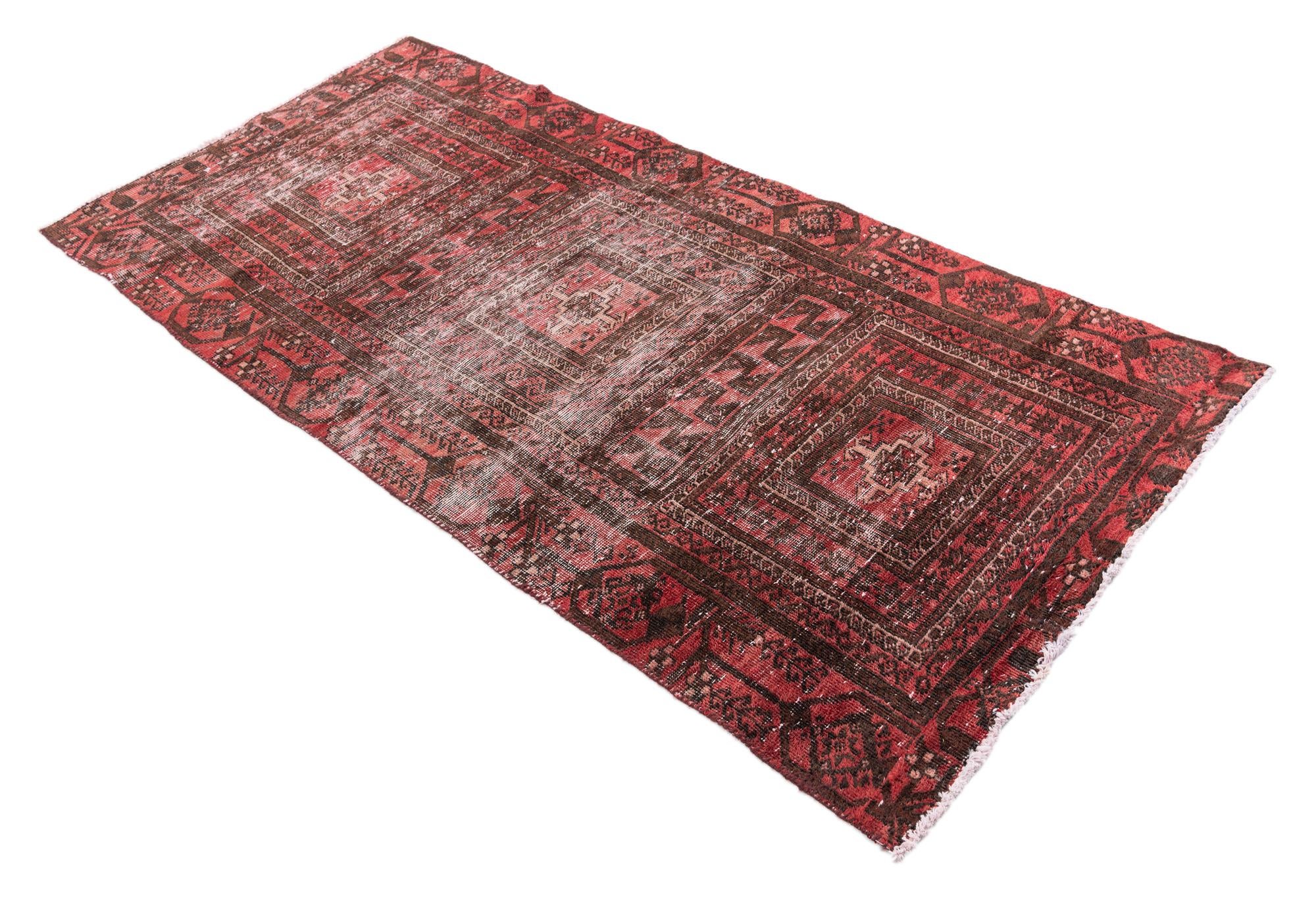 3' x 6' 4 Hand Knotted Ultra Vintage Persian Wool Runner Rug