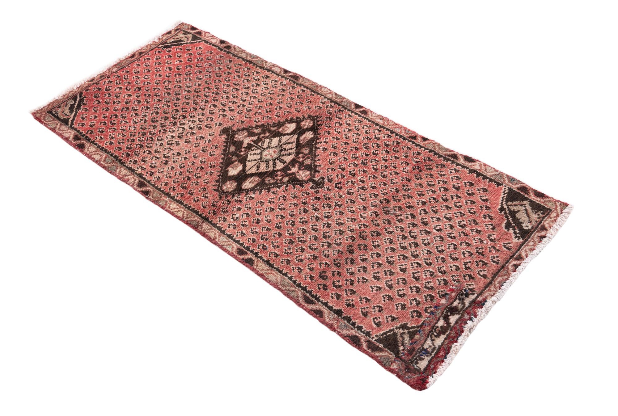 65cm x 140cm anudado a mano Ultra Vintage Alfombra Persa Lana Pasillera