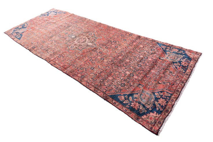 Detail image of 3' 9 x 10' Hand Knotted Ultra Vintage Persian Wool Runner Rug