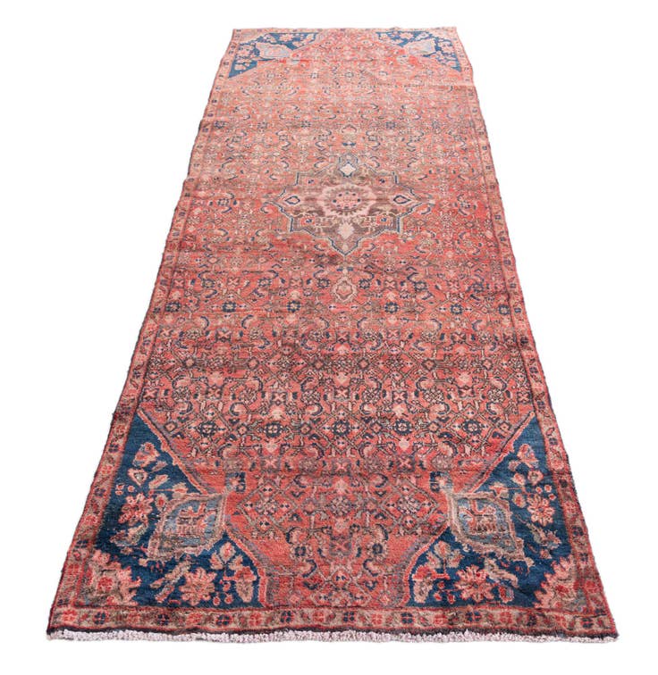 Detail image of 3' 9 x 10' Hand Knotted Ultra Vintage Persian Wool Runner Rug