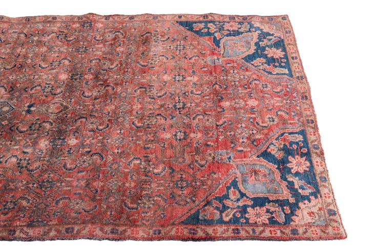 Detail image of 3' 9 x 10' Hand Knotted Ultra Vintage Persian Wool Runner Rug