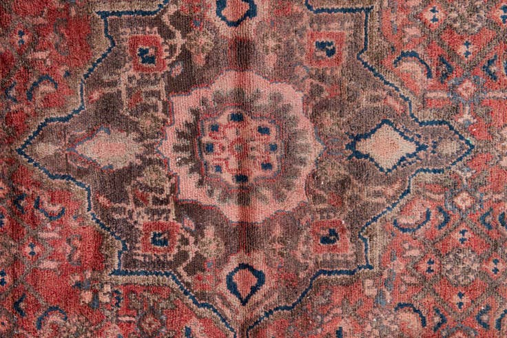 Detail image of 3' 9 x 10' Hand Knotted Ultra Vintage Persian Wool Runner Rug