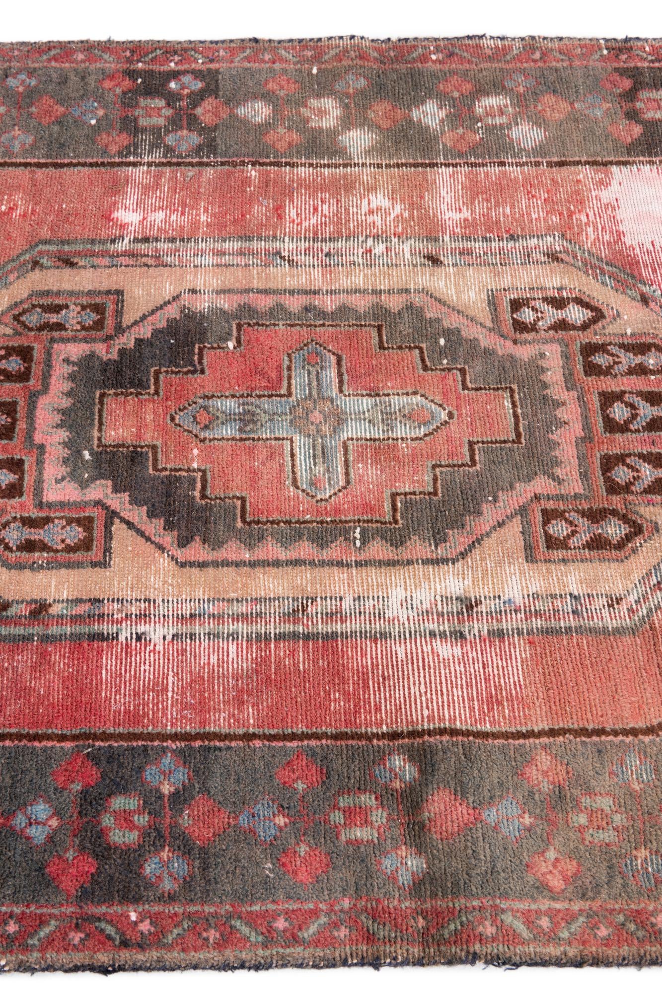 3' 5 x 9' 1 Hand Knotted Ultra Vintage Persian Wool Runner Rug