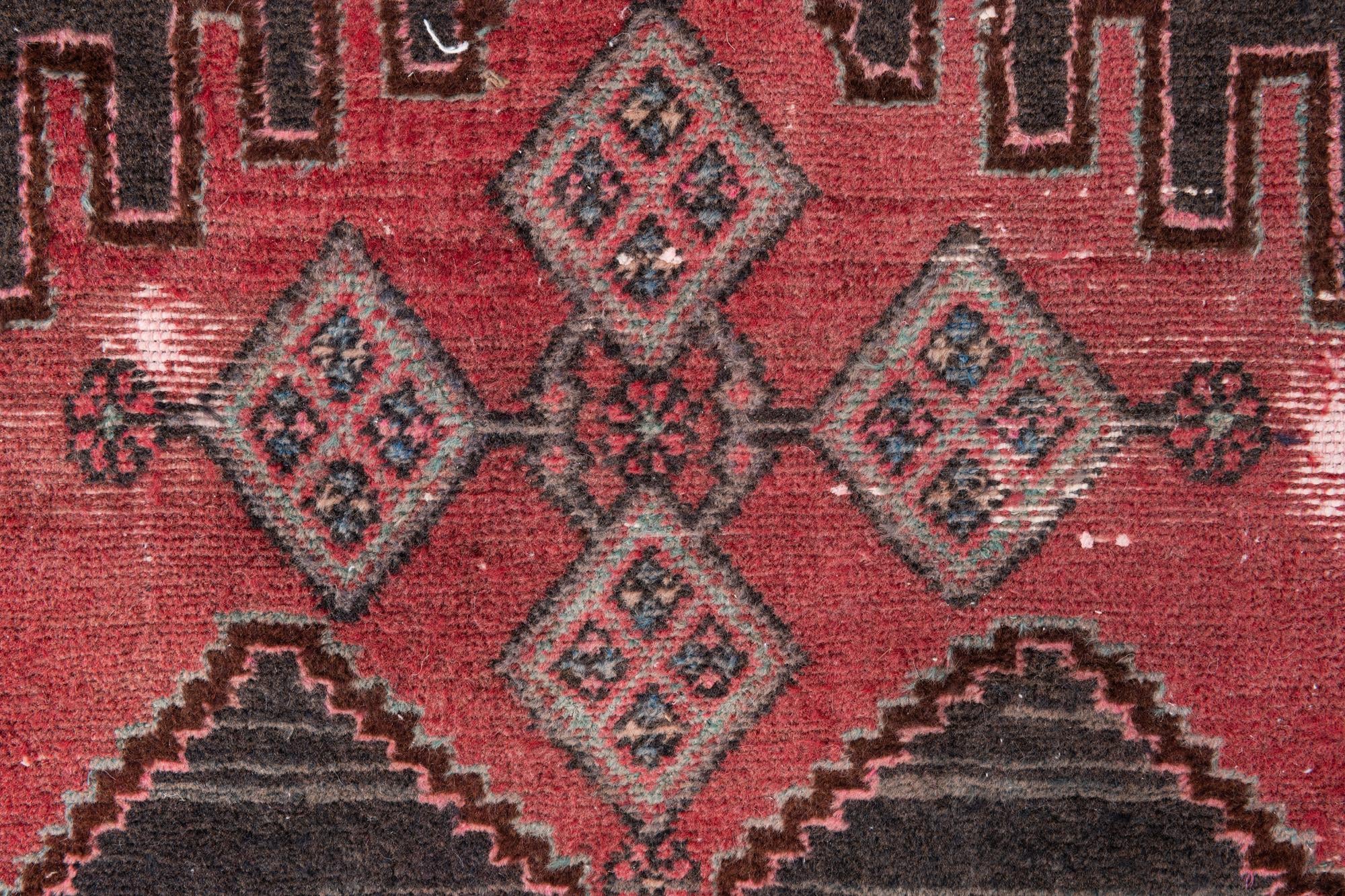 3' 5 x 9' 1 Hand Knotted Ultra Vintage Persian Wool Runner Rug