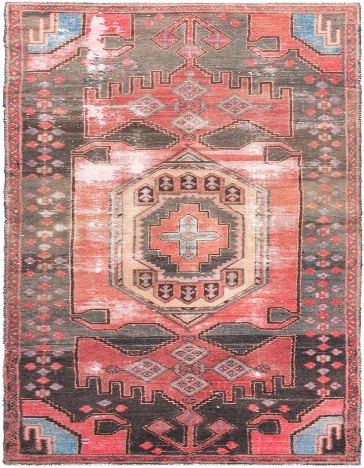 Detail image of 3' 5 x 9' 1 Hand Knotted Ultra Vintage Persian Wool Runner Rug