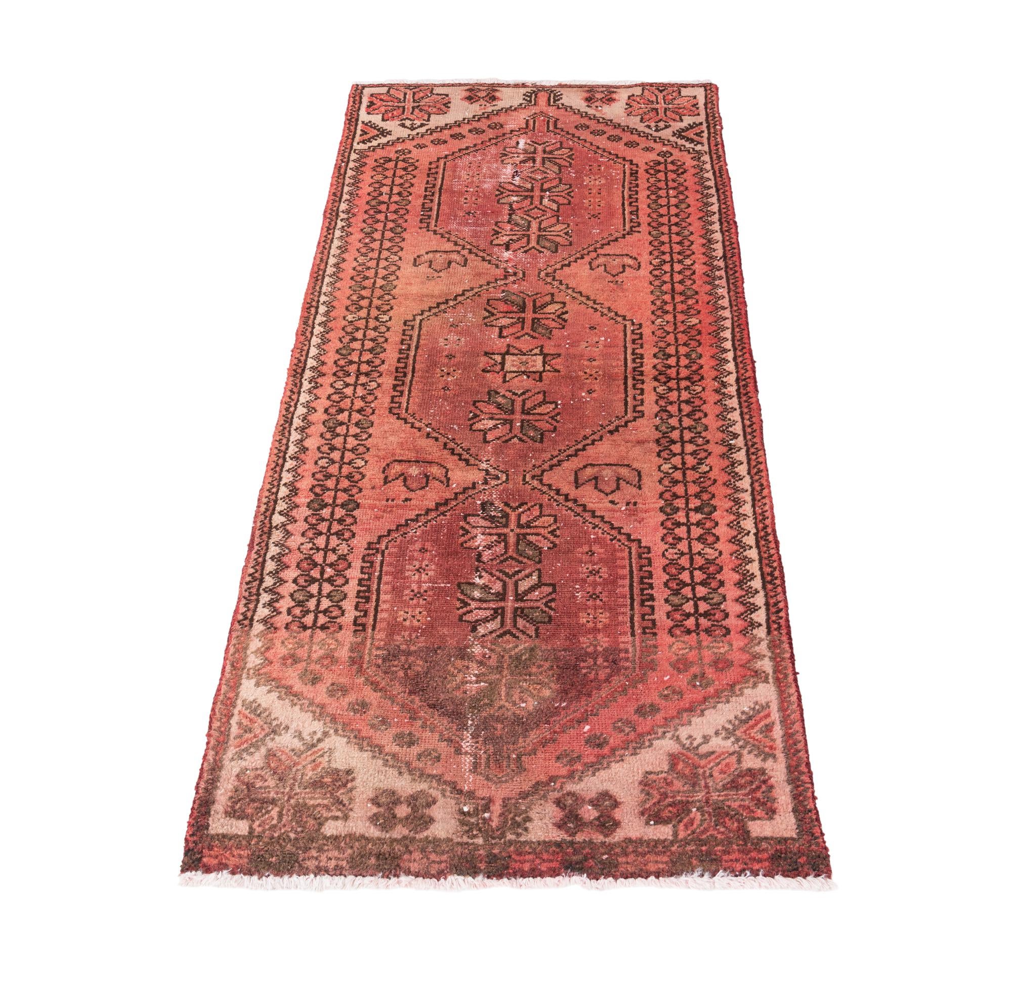 2' 7 x 5' 9 Hand Knotted Ultra Vintage Persian Wool Runner Rug