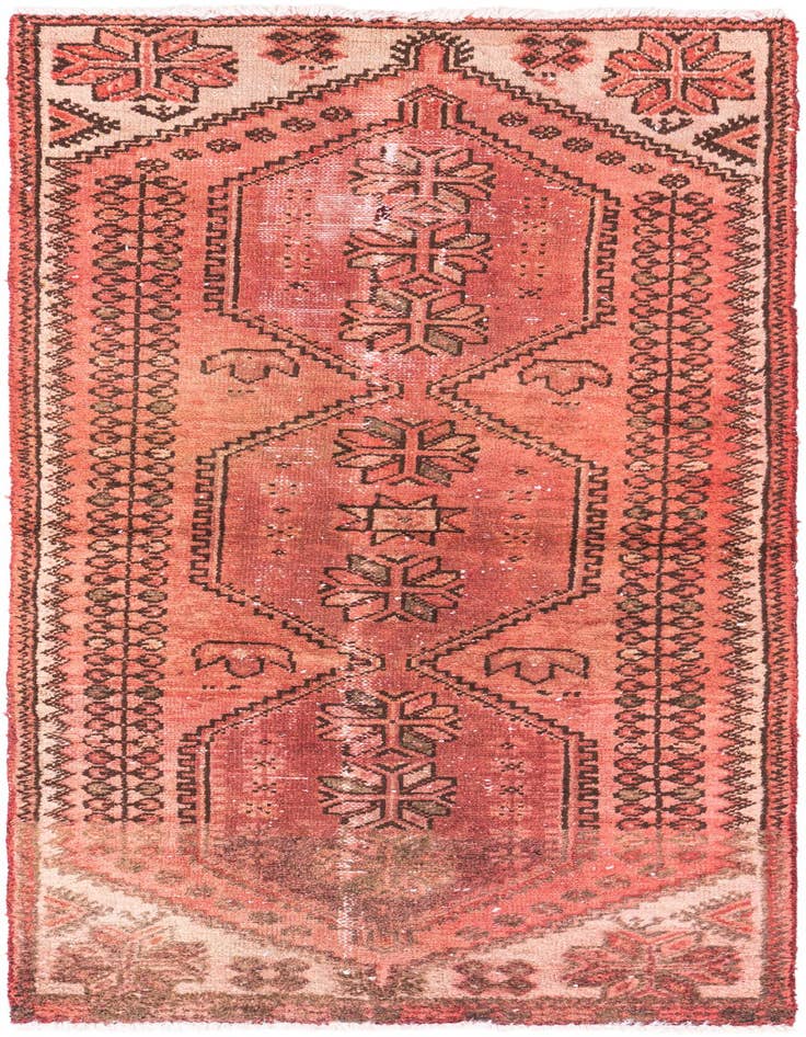 Detail image of 2' 7 x 5' 9 Hand Knotted Ultra Vintage Persian Wool Runner Rug