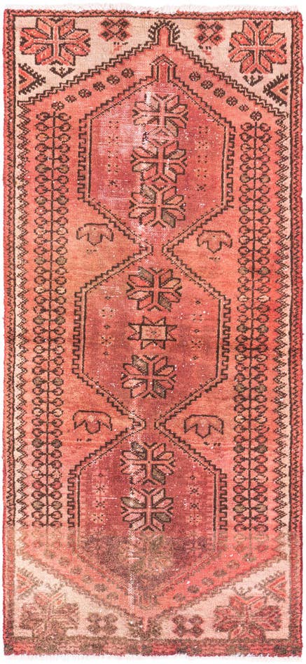 Detail image of 2' 7 x 5' 9 Hand Knotted Ultra Vintage Persian Wool Runner Rug