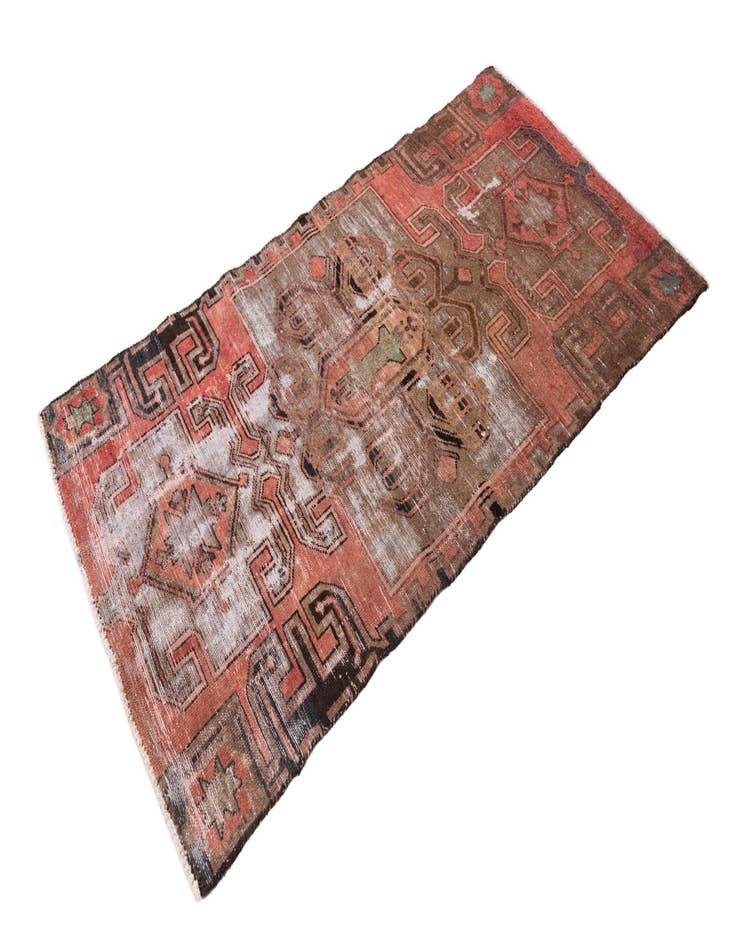 Detail image of 3' 1 x 6'  Hand Knotted Ultra Vintage Persian Wool Runner Rug