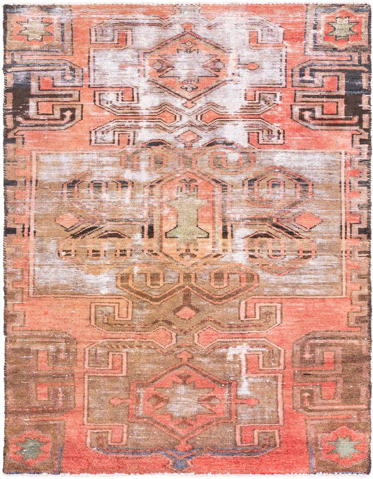 Detail image of 3' 1 x 6' Hand Knotted Ultra Vintage Persian Wool Runner Rug