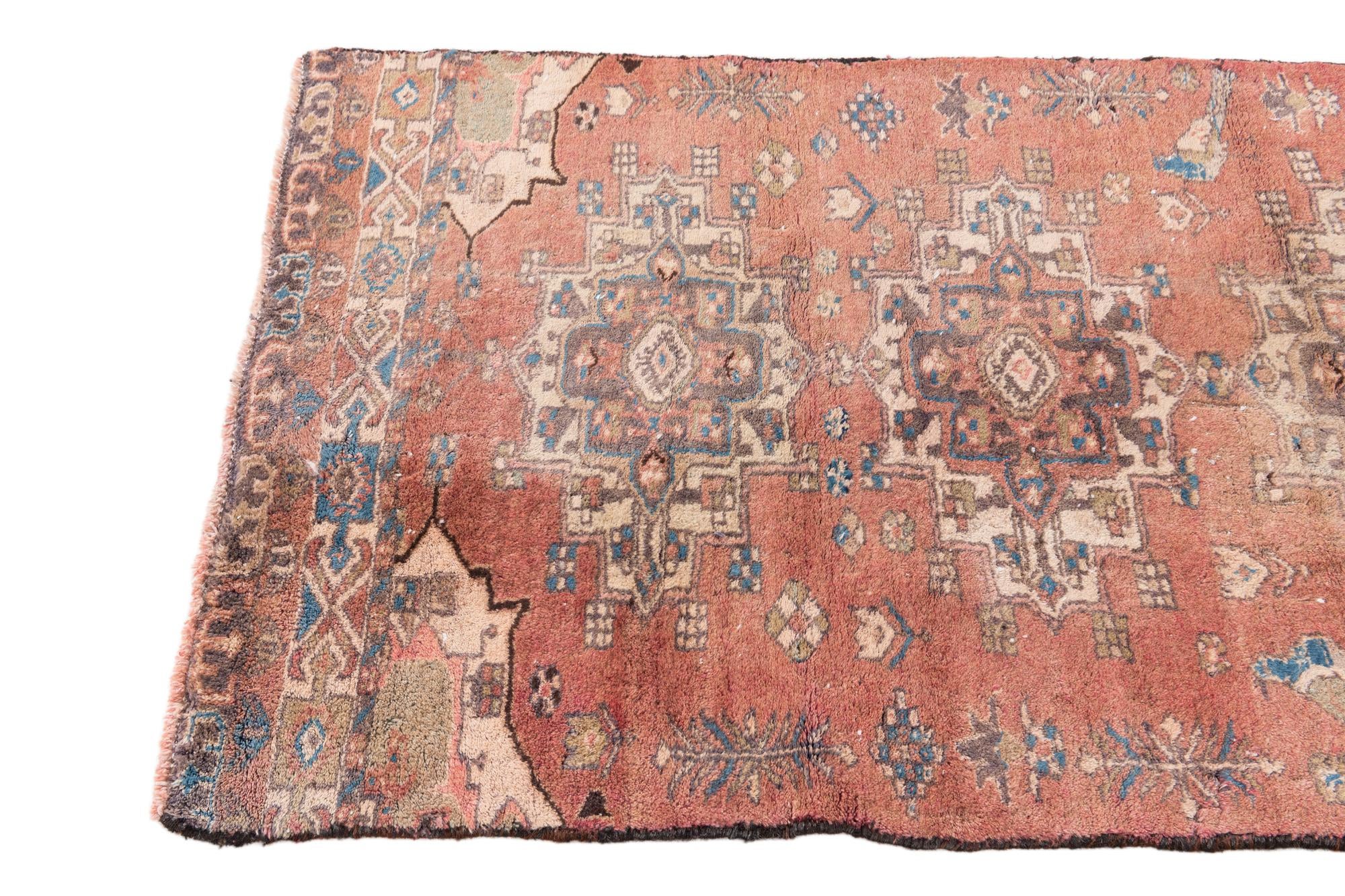 2' 10 x 6' 5 Hand Knotted Ultra Vintage Persian Wool Runner Rug