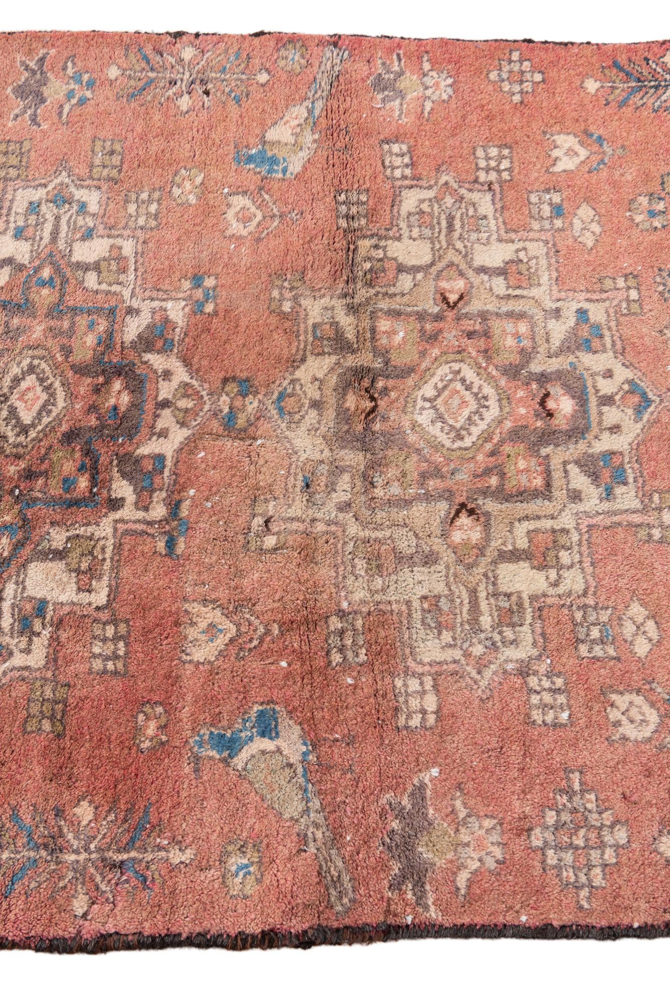 2' 10 x 6' 5 Hand Knotted Ultra Vintage Persian Wool Runner Rug