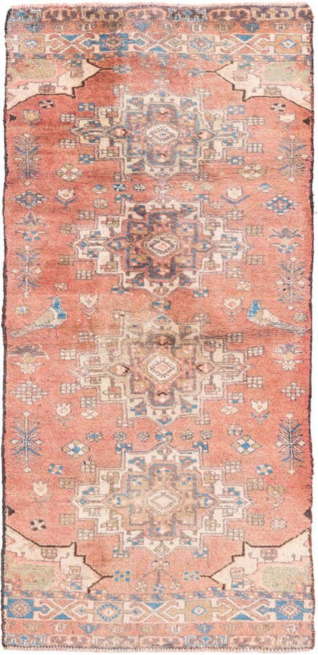 Detail image of 2' 10 x 6' 5 Hand Knotted Ultra Vintage Persian Wool Runner Rug