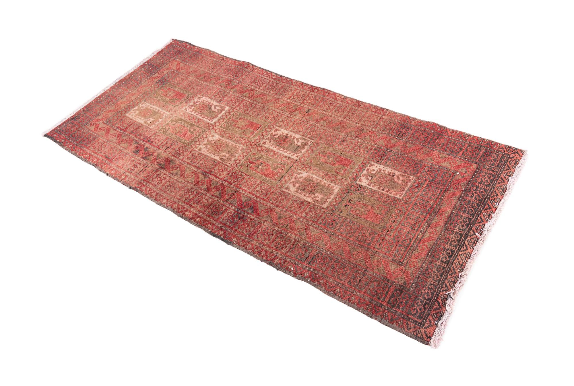 2' 2 x 4' 7 Hand Knotted Ultra Vintage Persian Wool Runner Rug