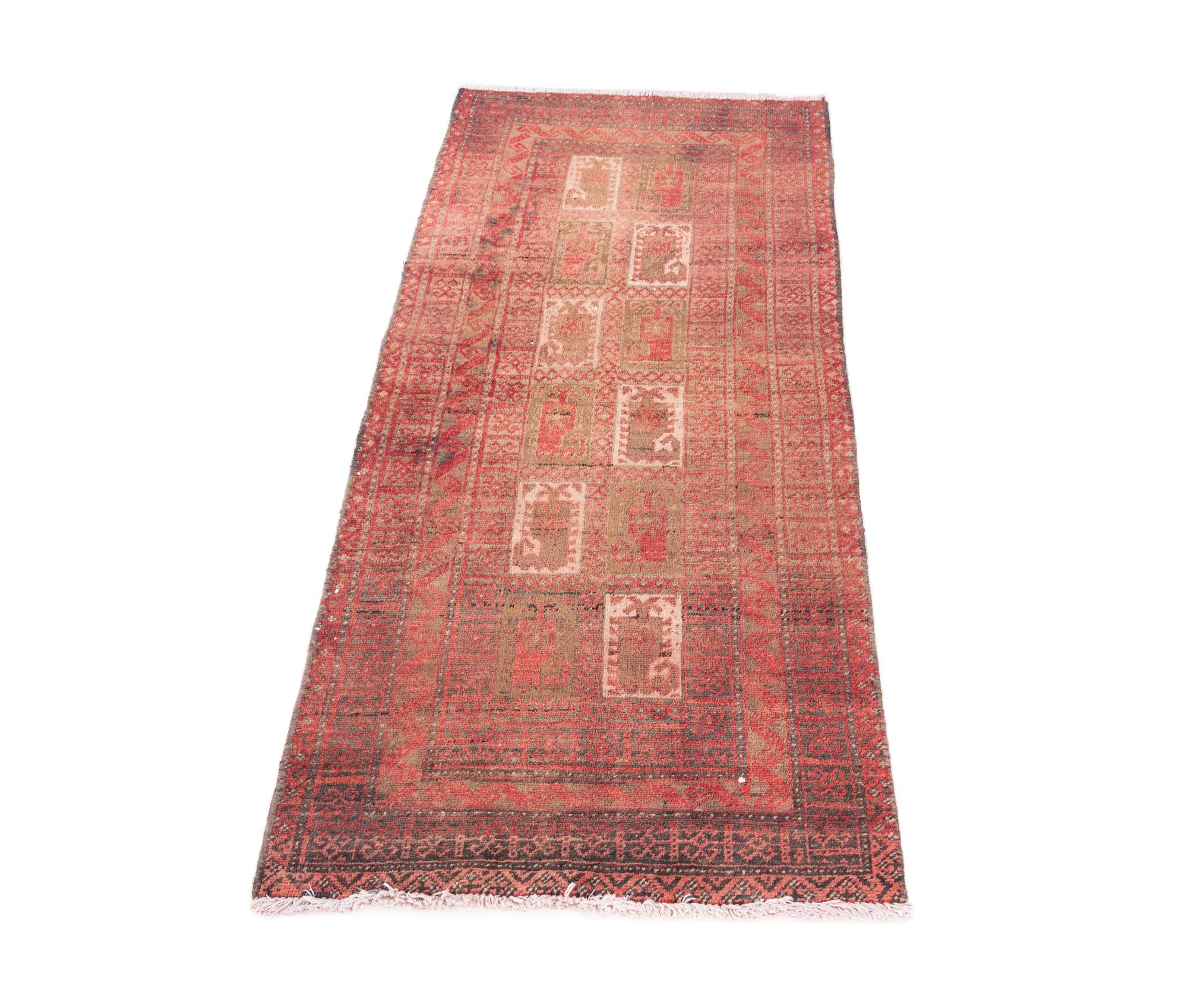 2' 2 x 4' 7 Hand Knotted Ultra Vintage Persian Wool Runner Rug