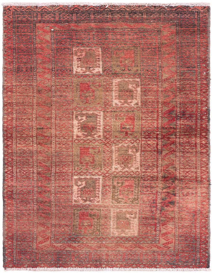 Detail image of 2' 2 x 4' 7 Hand Knotted Ultra Vintage Persian Wool Runner Rug