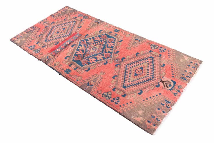 Detail image of 2' 8 x 5' 8 Hand Knotted Ultra Vintage Persian Wool Runner Rug